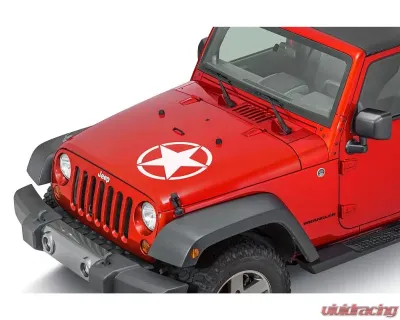 Quadratec Premium Vinyl Large Star Decal Color White - 13135 0010